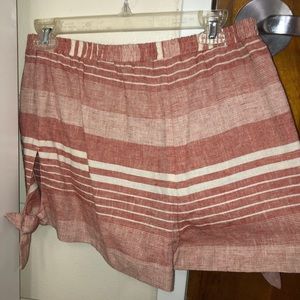 Red and white linen shorts!